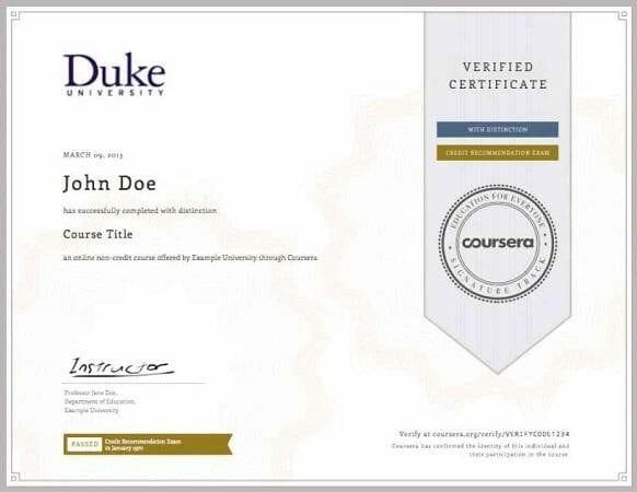 Coursera Zertifikat MOOC Certificate MOOCs Online Bildung